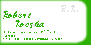 robert koczka business card